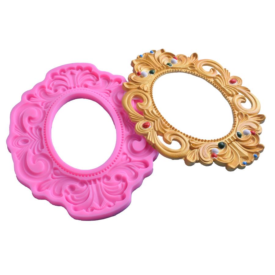 Fotorahmen im europäischen Stil, Silikonform, DIY-Kuchen, Schmuck, Basteln, Ton, Gips, Tropfenform