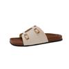 Retro cool slippers women's shoes summer with skirt belt buckle casual vacation beach word sandals