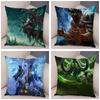 WOW Illidan Cushion Cover Decor Hot Game Hero Printed Pillow Covers for Sofa Home Pillow Case Super Soft Short Plush Pillowcase