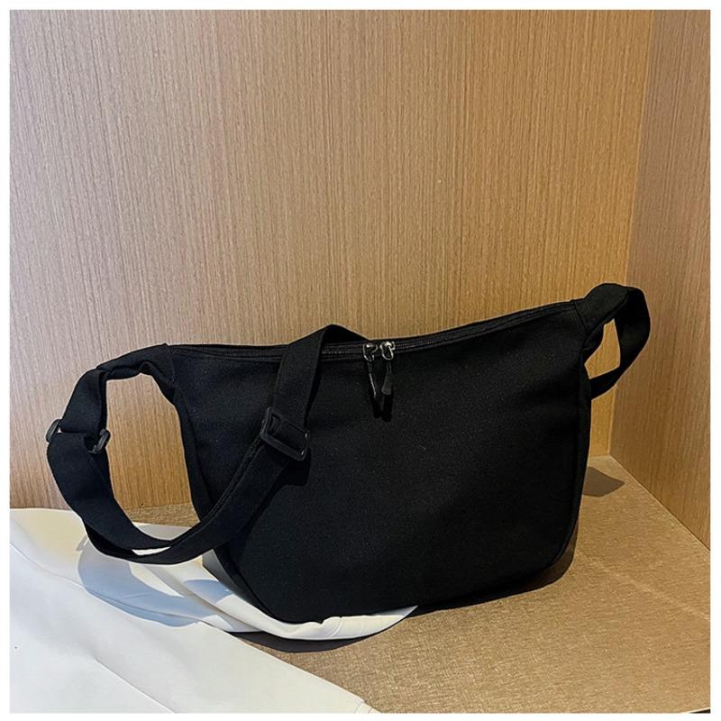 Canvas Bag Women New Korean Style Minimalist Student Instagram Hong Kong Style Shoulder Crossbody Bag Messenger Bag