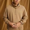 Saucony Solid Color Stand Collar Pullover Sweatshirt Men sweatshirt Brown SC2239129-1