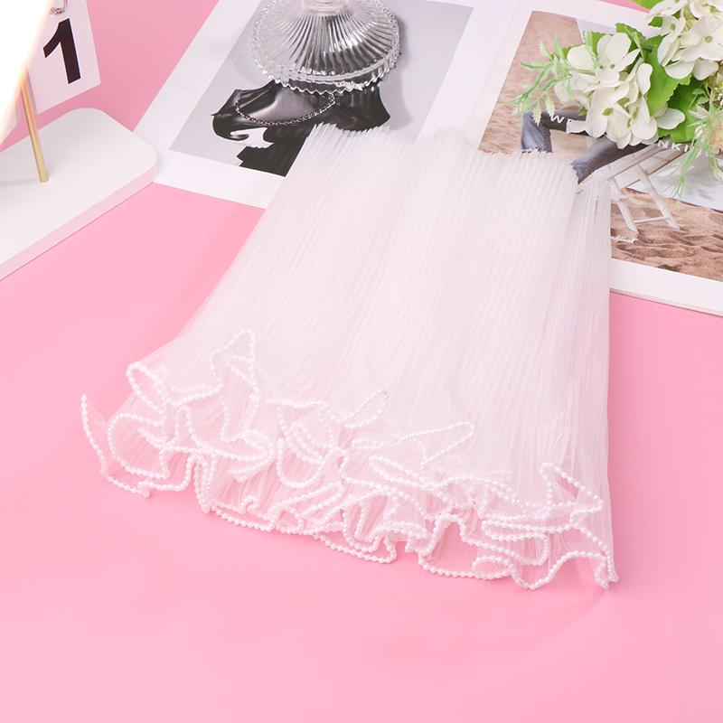 

30Cm*4Y Flower Wrapping Paper Pearl Wave Yarn Lace Mesh Florist Bouquet Party Valentine Gift Diy Packaging Material Supplies белый