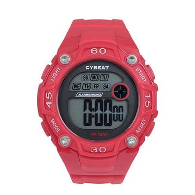 J-AXIS Men's CY15-RE (CYBEAT Digital Watch Sun Flame) Round Watch Red Digital