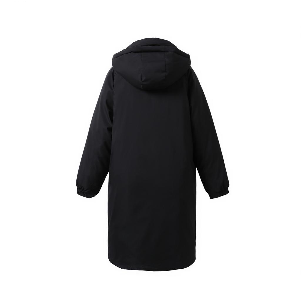 Damen-Wintermantel, lang, über dem Knie, mit Kapuze, Baumwolle, gepolstert, warmer Daunenmantel