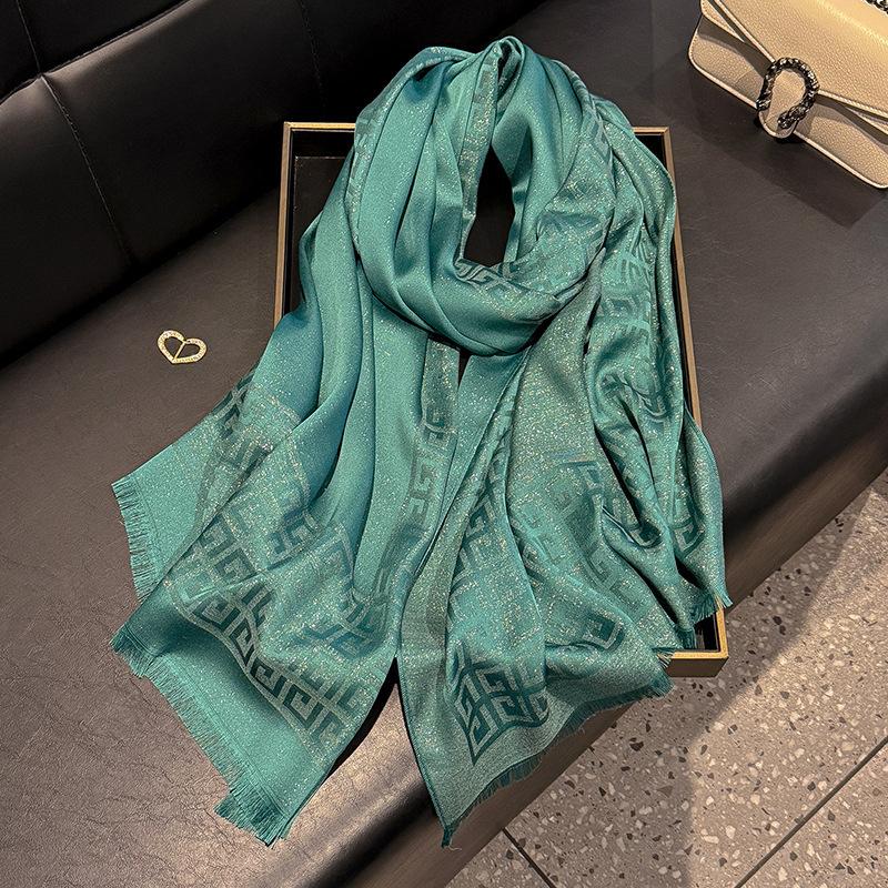 Neuer Frühlings-Imitationsseidenschal für Damen Mode-Schal Hochwertiger eleganter Schal Tentakel-Baumwolle Vielseitiger Seidenschal