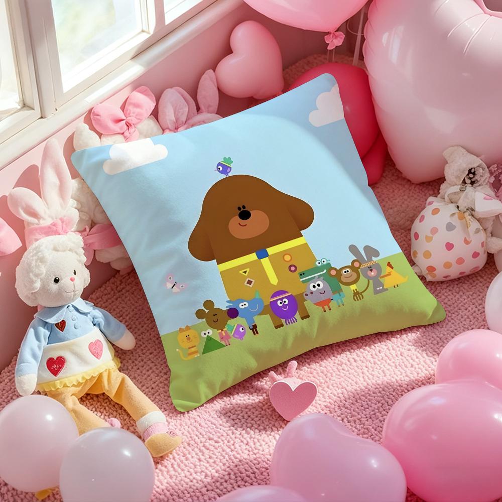 Anime H-Hey Duggee Cushion Cover Pattern Printed Pillowcase for Living Room Sofa Cushion Cover & Bedroom Decor
