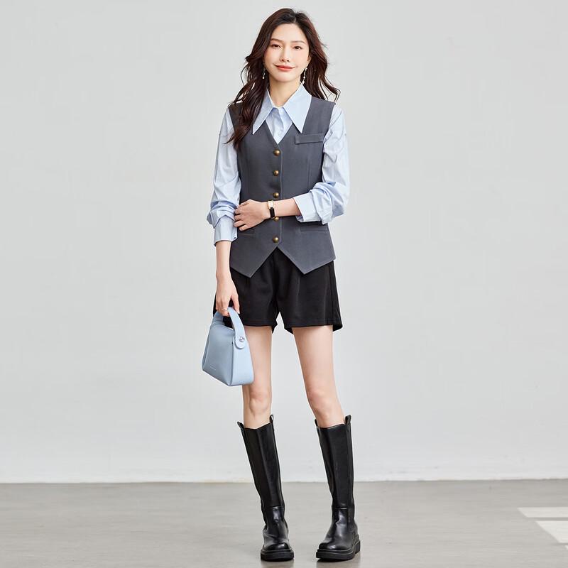 TERRE BLEUE Women's Casual Suit Vest