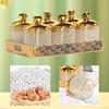 Kitchen Storage Jar Accessory with Lids Multifunctional Tray Transparent Gold Sturdy for Candy