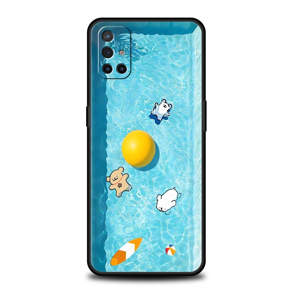 Pool Party Cute Puppy Dog Case For OnePlus 15 13 12 11 10 9 8 15T 13T 10T 7T Pro 13R 12R 9RT 8T Nord 4 N10 2T CE 2 3 5G Cover