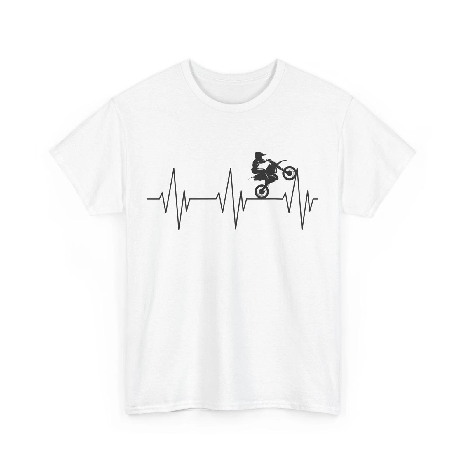 Bike Rider Shirt, Biker Heartbeat Chart Shirt, Motocross Lovers Women Men Tee S