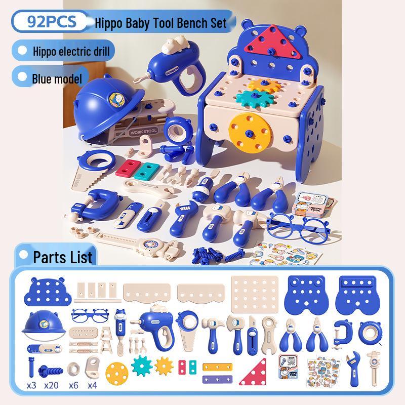 Xiaobei Hippo Toolbox: TikTok-Inspired Electric Drill & Screw Set for Kids