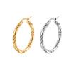 Fashionable European & American Twisted Wire Stainless Steel Earrings - Elegant and Unique Women's 316 Titanium Steel Ear Buckle.