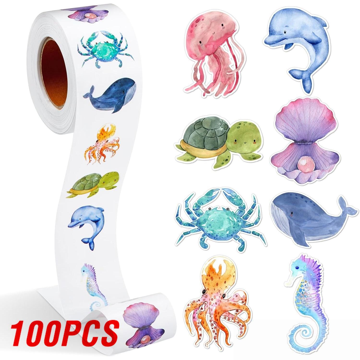 100-500Pcs New-Off-The-Shelf First-Class Cartoon Marine High-Standard Animal Premium-Quality Park Superior-Grade Dolphin High-Standard Stickers