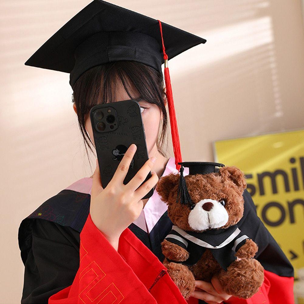 Cute Bachelor Bear Plush Toy 23/28cm Bear Animal Doll  Graduation Season
