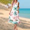Sleeveless Boho Maxi Dress for Women with Floral Print Long Dress Suitable As Maxi Dress for Older Women and Maxi Dresses for Women Summer