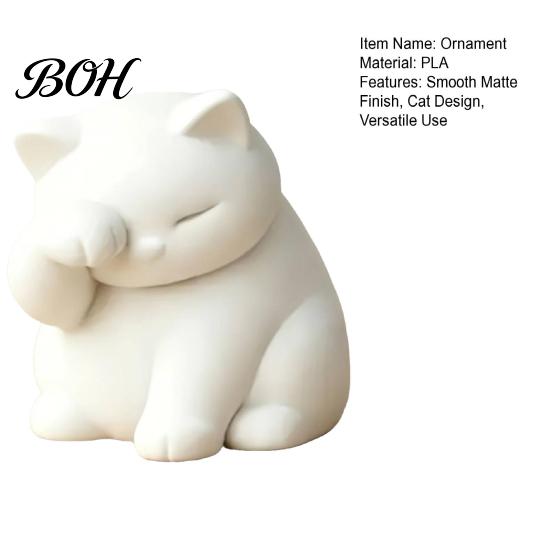 Face-covering Cat Design Ornament, 3D Printed Decompression Decoration, Matte Texture Mood-lifting Figure Face Covering for Desktop Decor