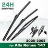 For Alfa Romeo 147 2000-2005 2001 2002 2003 2004 Wiper Front&Rear Wiper Blades Windshield Windscreen Window Brushes 22"+16"+14