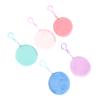 Candy Color Round Plush Coin Purse Women Cute Solid Color Change Pouch Wallet Keychain Portable Earphone Storage Bags