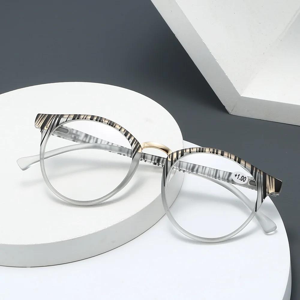 Women'S Ins Style Photochromic Reading Glasses Retro Oval Frame Ultra-Light Turn Grey Presbyopia Glasses With Plus Diopters