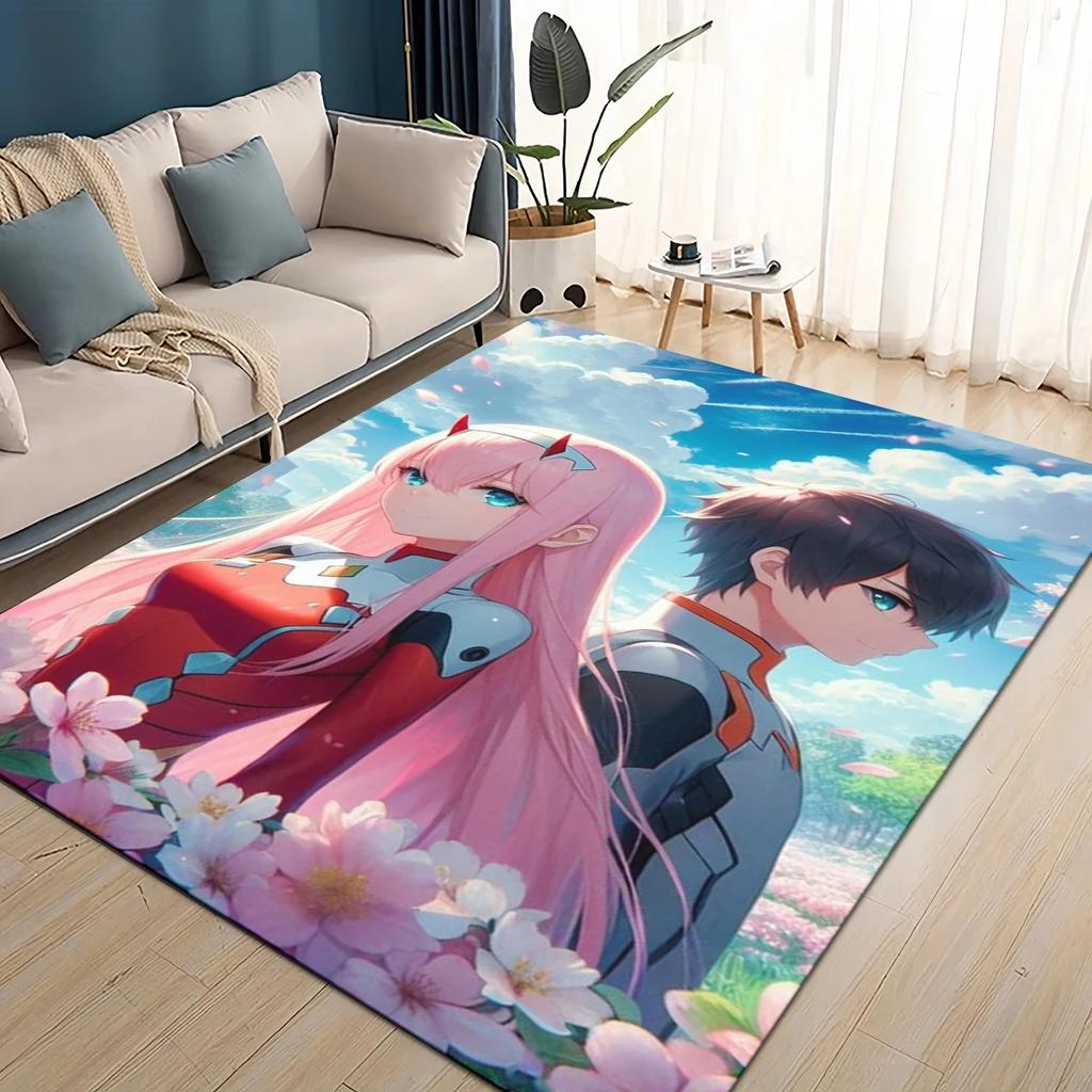 27 Style Cartoon Zero Two DARLING in The FRANXX Carpet Rug for Living Room Bedroom Home Sofa Decoration,Kids Non-slip Floor Mat