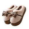 Cotton Slippers Thick-soled Indoor Household Cartoon Cute Bow Slippers Winter Bag Heel Warm Home Cotton Shoes High Heel