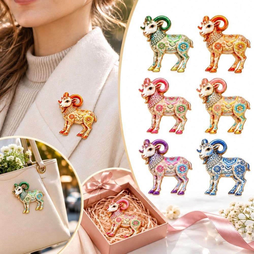 Elegant Sheep Brooch Enamel Painted Fashion Brooch Pin Durable Lapel Pin Easter Outfit Decoration