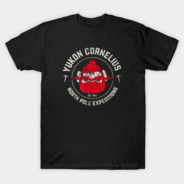 

Men Black Print T-shirt Yukon Cornelius North Pole Expeditions No-Cut Transfer Paper Print Cotton Tshirt 4XL чорний
