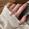PANJBJ  925 Sterling Silver Double Layer Ring for Women Girl Gift Geometry Hollowing Out Minimalism Fashion Jewelry Wholesale