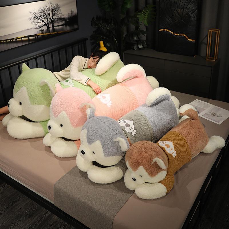 Cartoon Sweater Dog Throw Pillow Plush Toy Doll Puppy Dog Doll Children Soothing Rag Doll