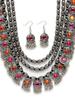 Latest Stylish Fancy Oxidised Silver Tribal Necklace Jewellery Set for Women Multicolor, One, Pure Silver, No Gemstone