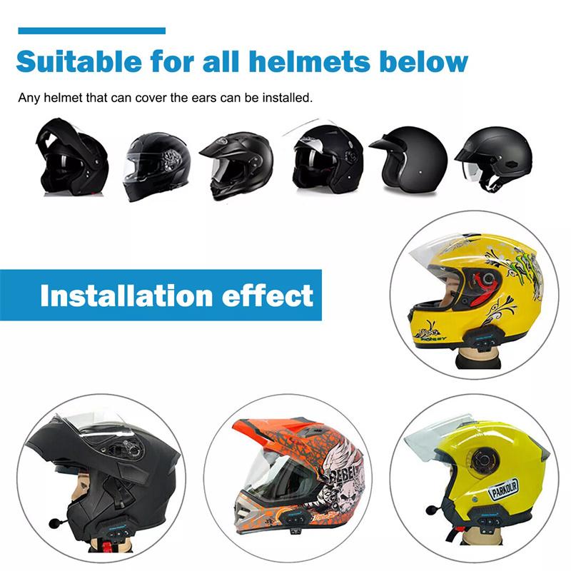 Zestaw słuchawkowy Bluetooth do kasku motocyklowego, bezprzewodowy zestaw głośnomówiący, stereofoniczny, wodoodporny, z głośnikiem do odtwarzania muzyki