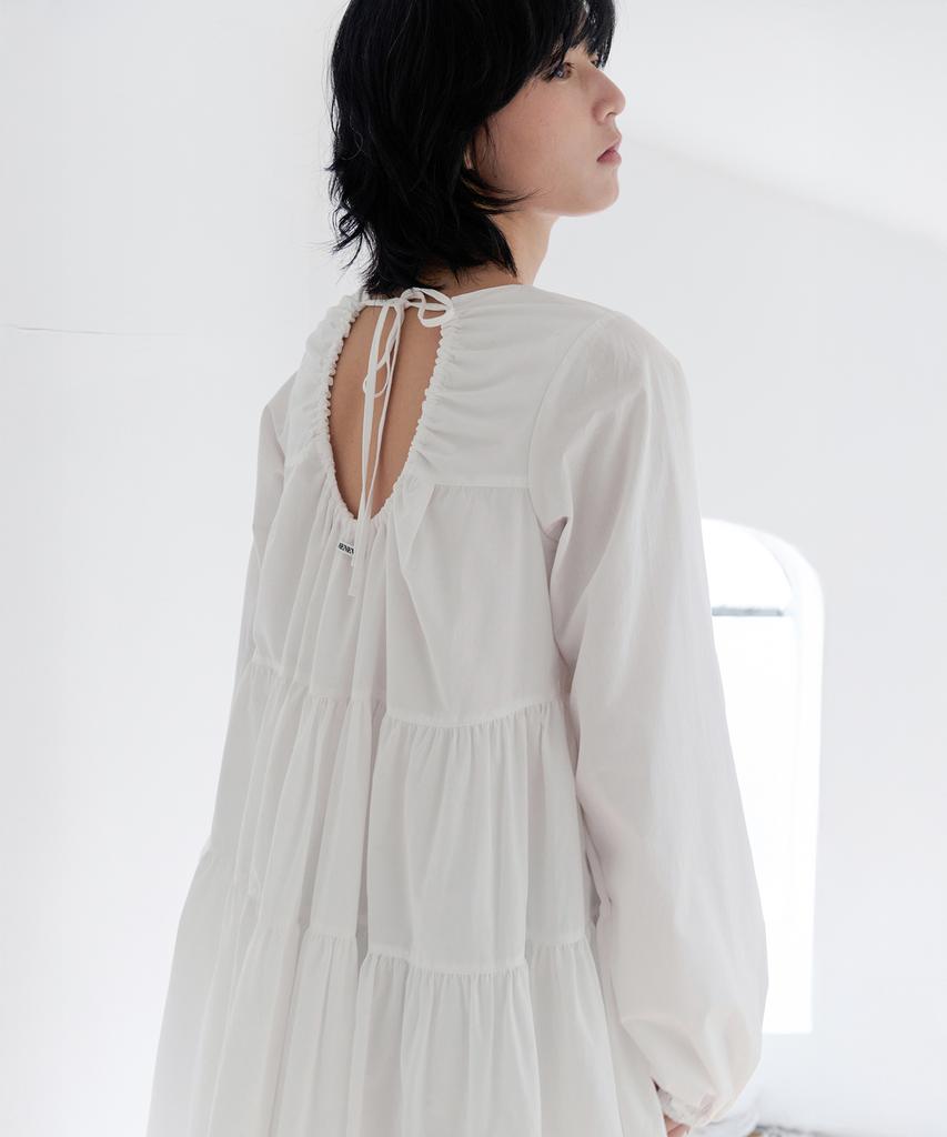 Leuba Tiered Volume Dress - Off White