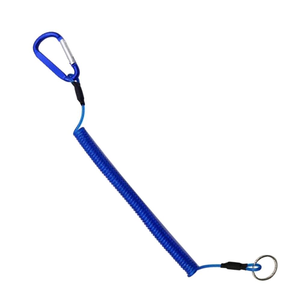 Fishing Tackle Coiled Tether Spring Fishing Lanyard 35cm Retractable Safety Lanyard with Metal Clip for Plier Heavy Duty