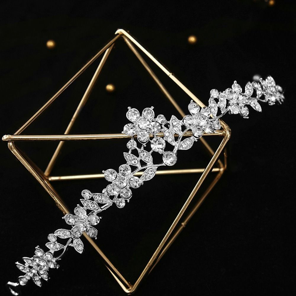Rhinestone Crystal Bridal Tiaras Handmade Baroque Wedding Headband Silver Bride Headpiece  Wedding