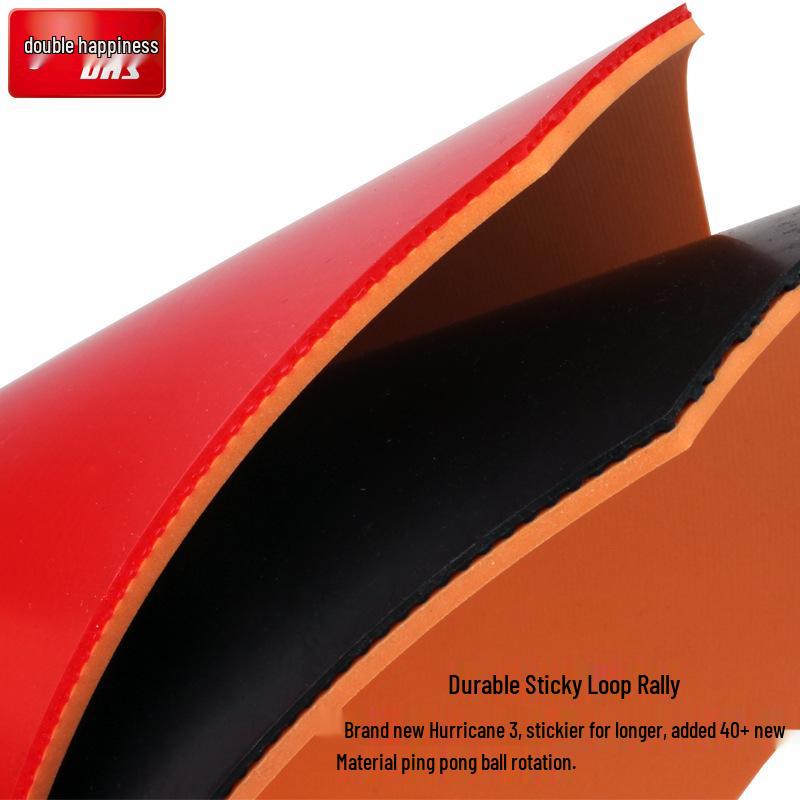 Double Happiness Hurricane 3 Pro Table Tennis Racket Inverted Sticky Rubber Set