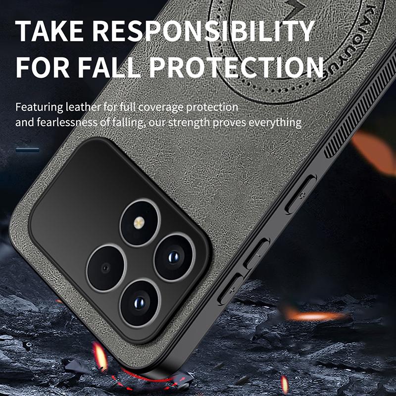 For Poco F8 Pro New Leather Matte Frosted Magnetic Phone Case For Mi POCO F8 Pro Shockproof Bumper Soft Cover POCO F8 Pro Shell