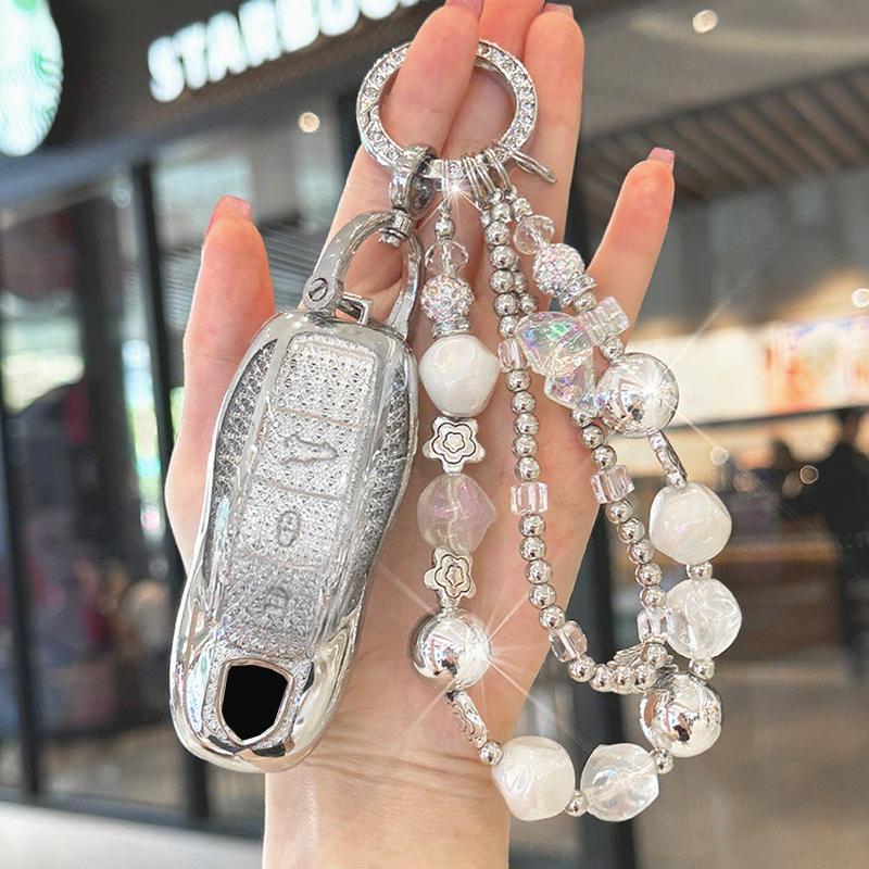 White Diamond Tpu 3 Button For Porsche Panamera Spyder Carrera Macan Boxster Cayman Cayenne 911 970 981 991 Car Key Case Cover