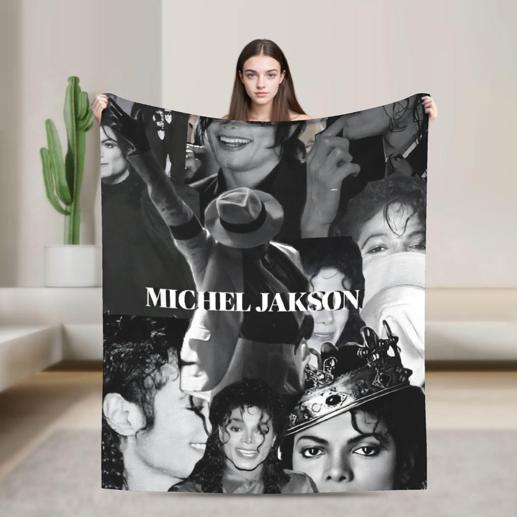 MJ King Of Pop Michael J-jackson Super Soft Blanket Plush Bedding Throws Funny Couch Chair Flannel Bedspread Sofa Bed Cover