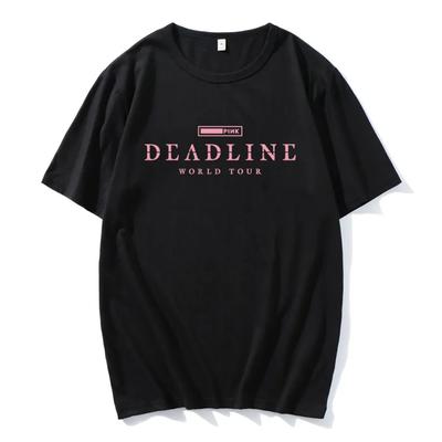 BLACK and PINK WORLD TOUR DEADLINE T-shirt Summer Short Sleeve Male Tshirts Unisex Streetwear Korean Band Fashion T Shirt Women