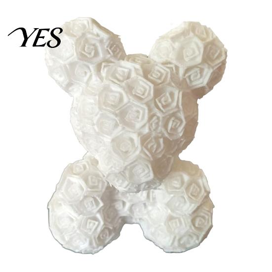 Integrated Molding Ornament Romantic Rose Ornament, Bear Decorative Sculpture for Healing Design Valentine Day Anniversaries Birthdays Multi-Scene Use
