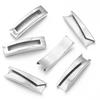 5pcs Stainless Steel Slider Curved Tube Beads Flat Leather Cord Spacer Tubes Bead For DIY Jewelry Making Bracelet Accessories