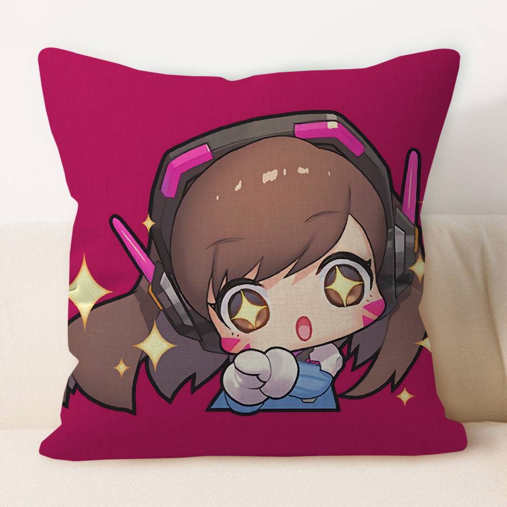 D.Va Cartoon Personalized Pillow Dust Cover Bedroom Kids Party Decoration Pillowcase Birthday Children Gift