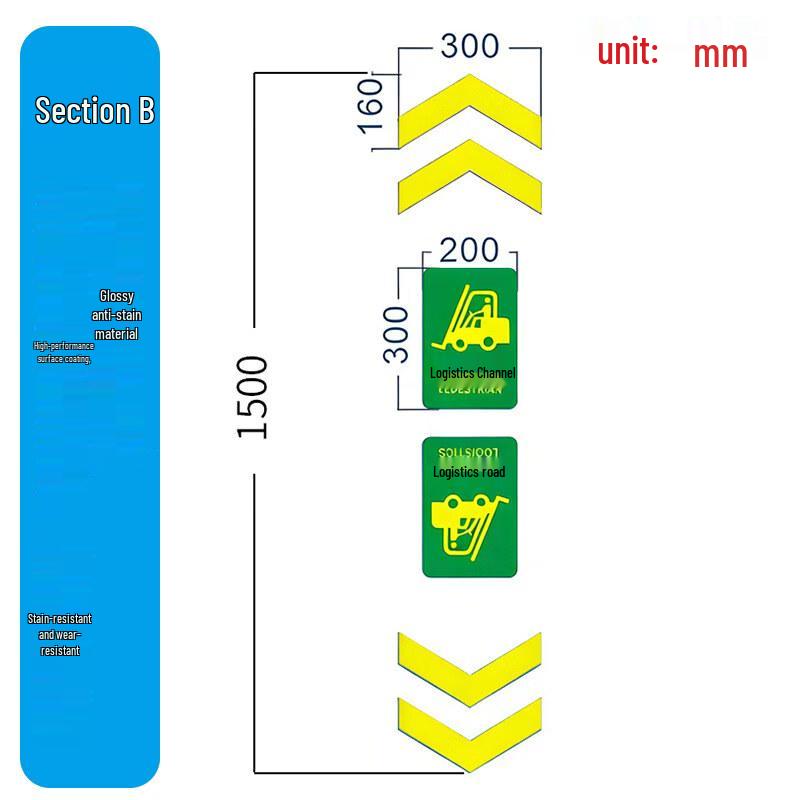 Aokewen Logistics Channel Arrow Floor Sticker утолщенный