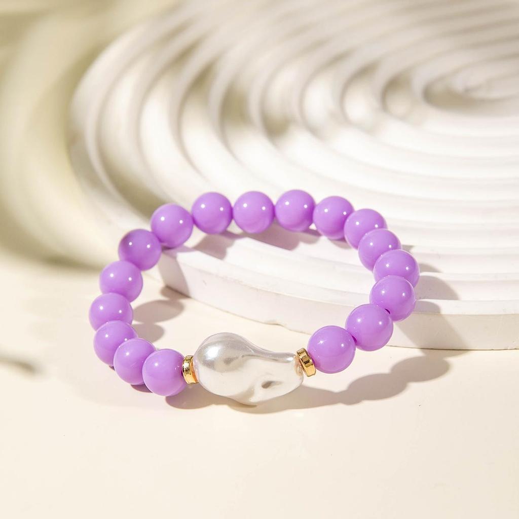 Summer New Colorful Multi Piece Pearl Acrylic Beaded Bracelet, Women's Jewelry Creative Personalized Bracelet