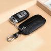 Creative Genuine Leather Car Keys Bag Waterproof Zipper Universal Car Key Cover Durable Pure Color Soft Surface Key Pouch
