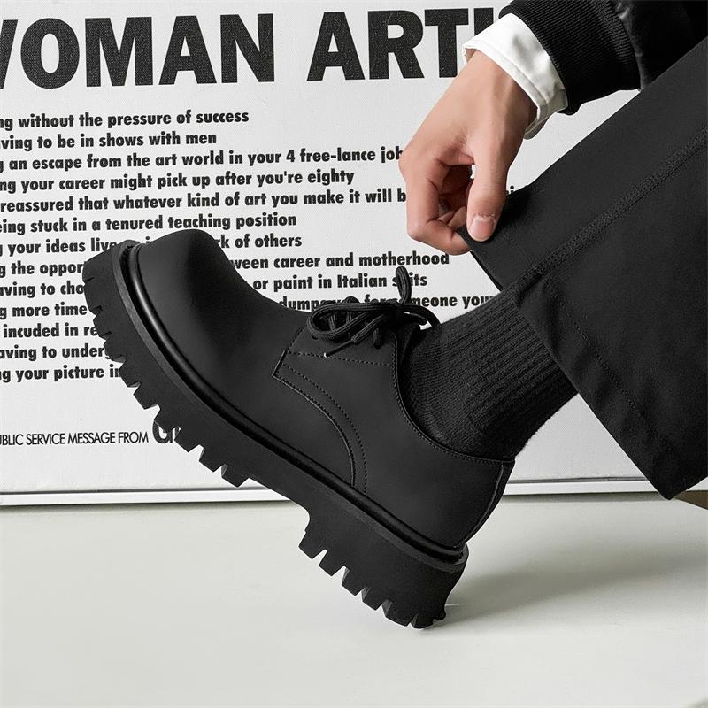 Scarpe con suola spessa da uomo Tendenze Stili di design britannici Outdoor strada Quotidiano Festa Scarpe per aumentare l'altezza per adulti 38-46