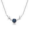 S925 Sterling Silver Versatile Deer Antler Necklace for Women - Japanese Style, Light Luxury Forest-Inspired Clavicle Chain