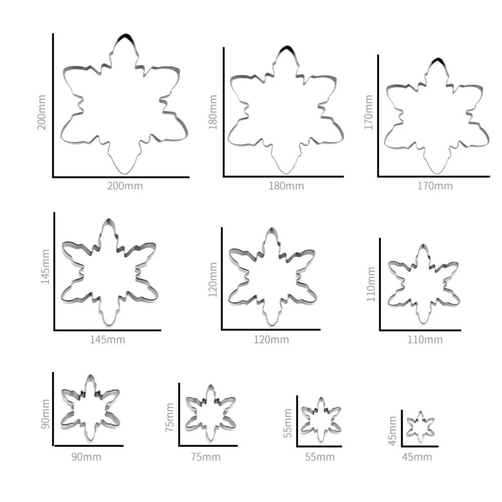 10Pcs/set Multiple Sizes Christmas Snowflake Cookie Cutter Stainless Steel Sandwich Mould  Chocolate