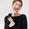 Female Shirt Detachable Cuffs for Womens Lace Flower Mesh Fake Flared Sleeves Pleated False Cuffs Sweater Blouse Wrist Warmers