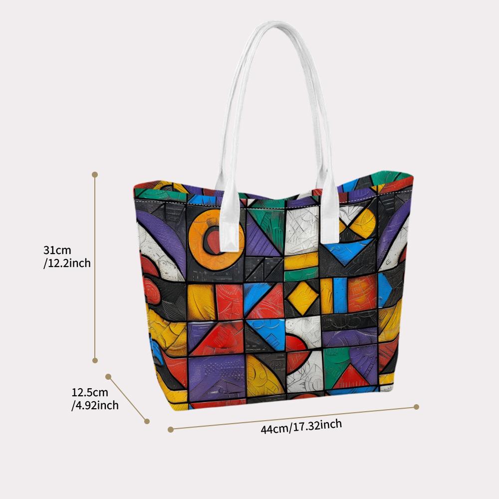 Geometric Art Tote Bag Stylish Shoulder Bag for Daily Use